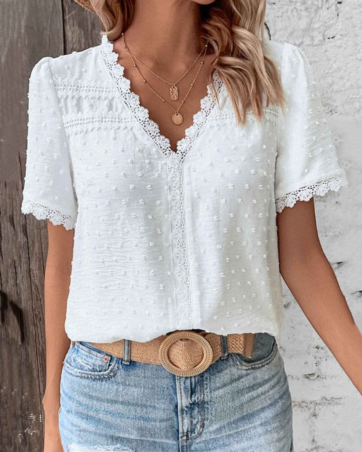 Boho Lace Blouse in White