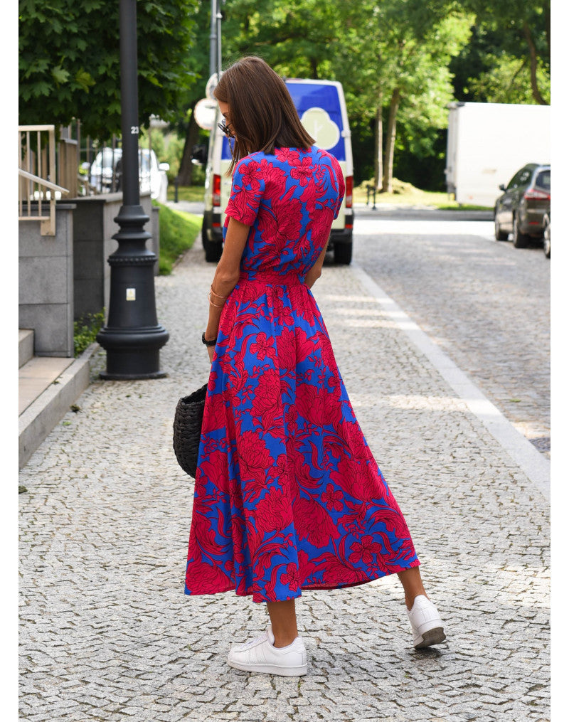 Boho Maxi Dress for Wedding Guests in Rote Punkte 4