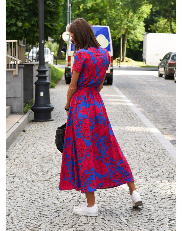 Boho Maxi Dress for Wedding Guests in Rote Punkte 4