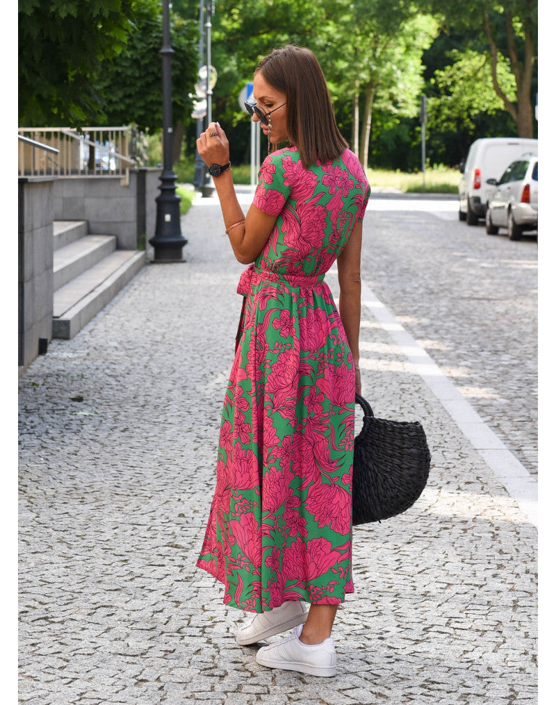 Boho Maxi Dress for Wedding Guests in Rote Punkte 5