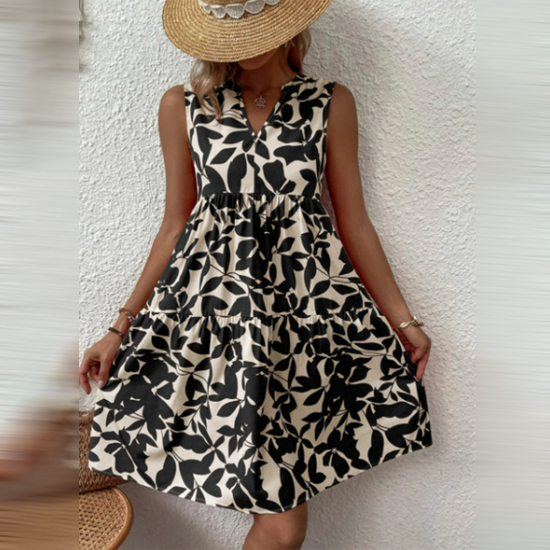 Boho Midi Dress for Wedding Guests in Black