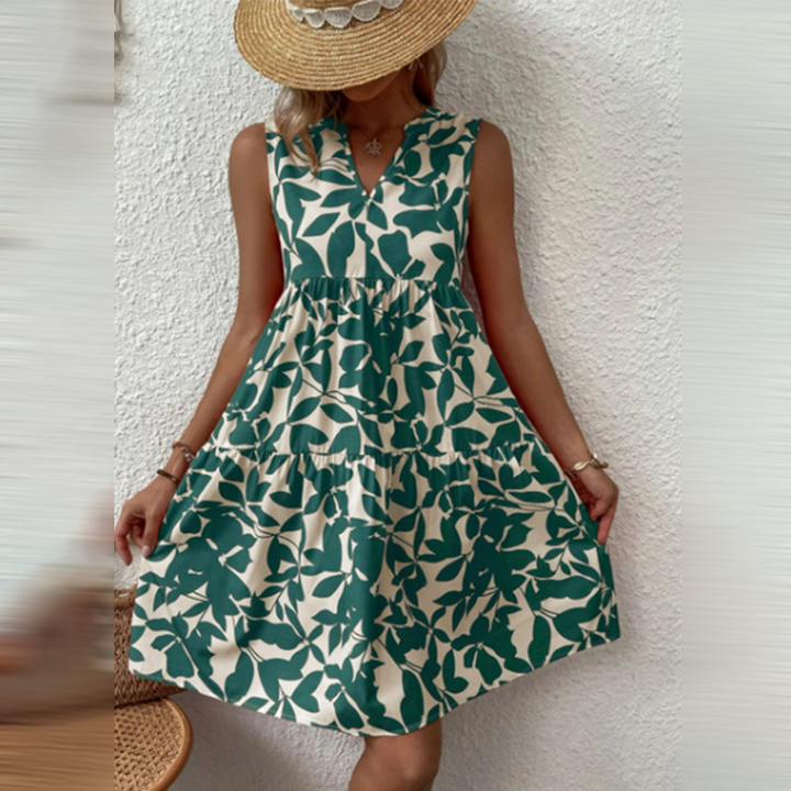 Boho Midi Dress for Wedding Guests in Green