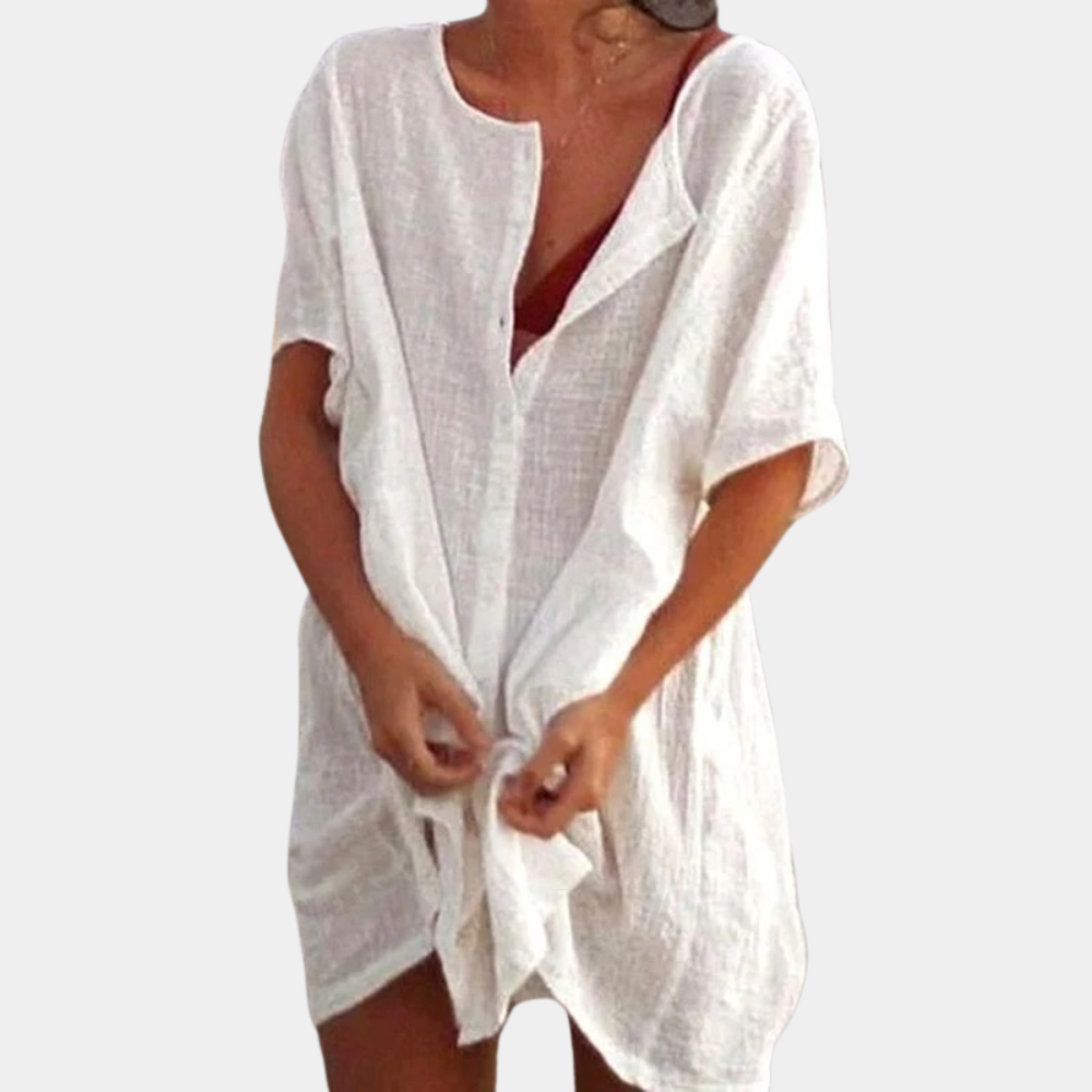 Boho Mini Dress for Wedding Guests in White