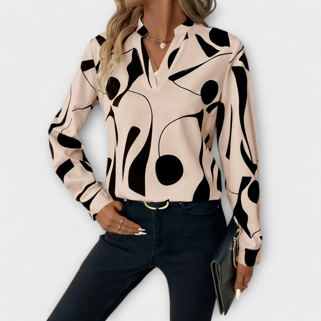 Breathable Longsleeve Blouse in Beige