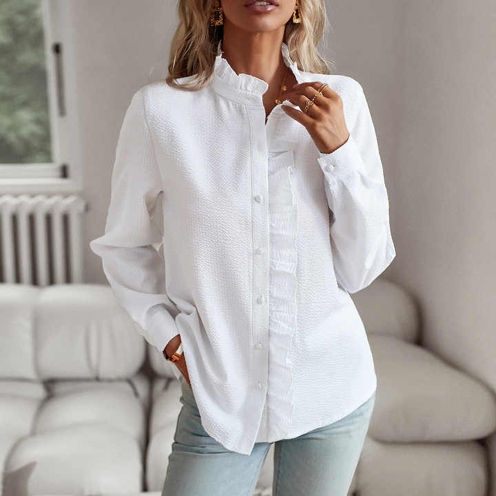 Comfortable Longsleeve Blouse in White