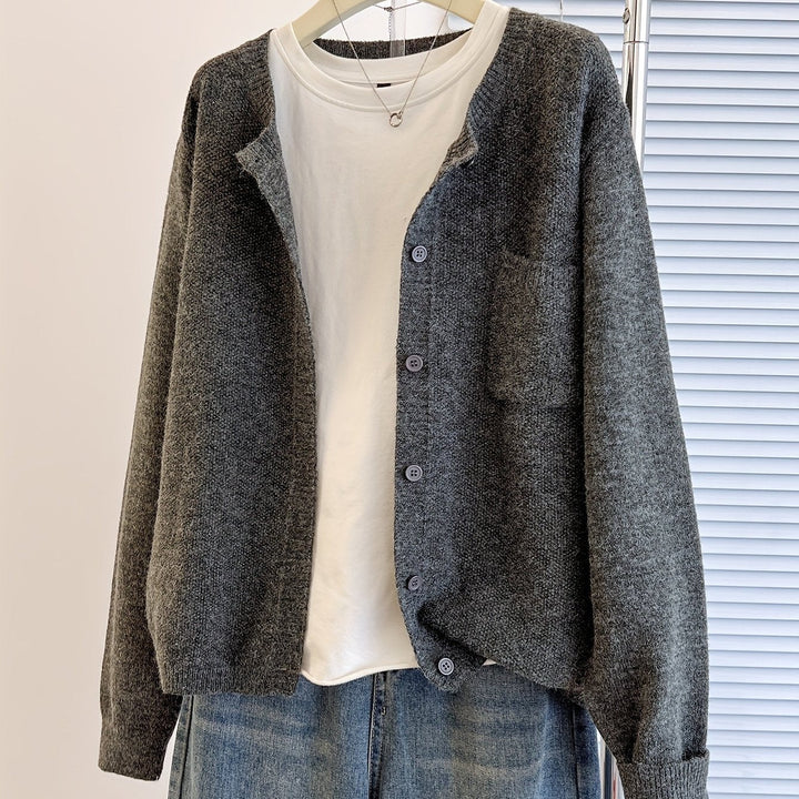Cozy Knit Cardigan in Grey