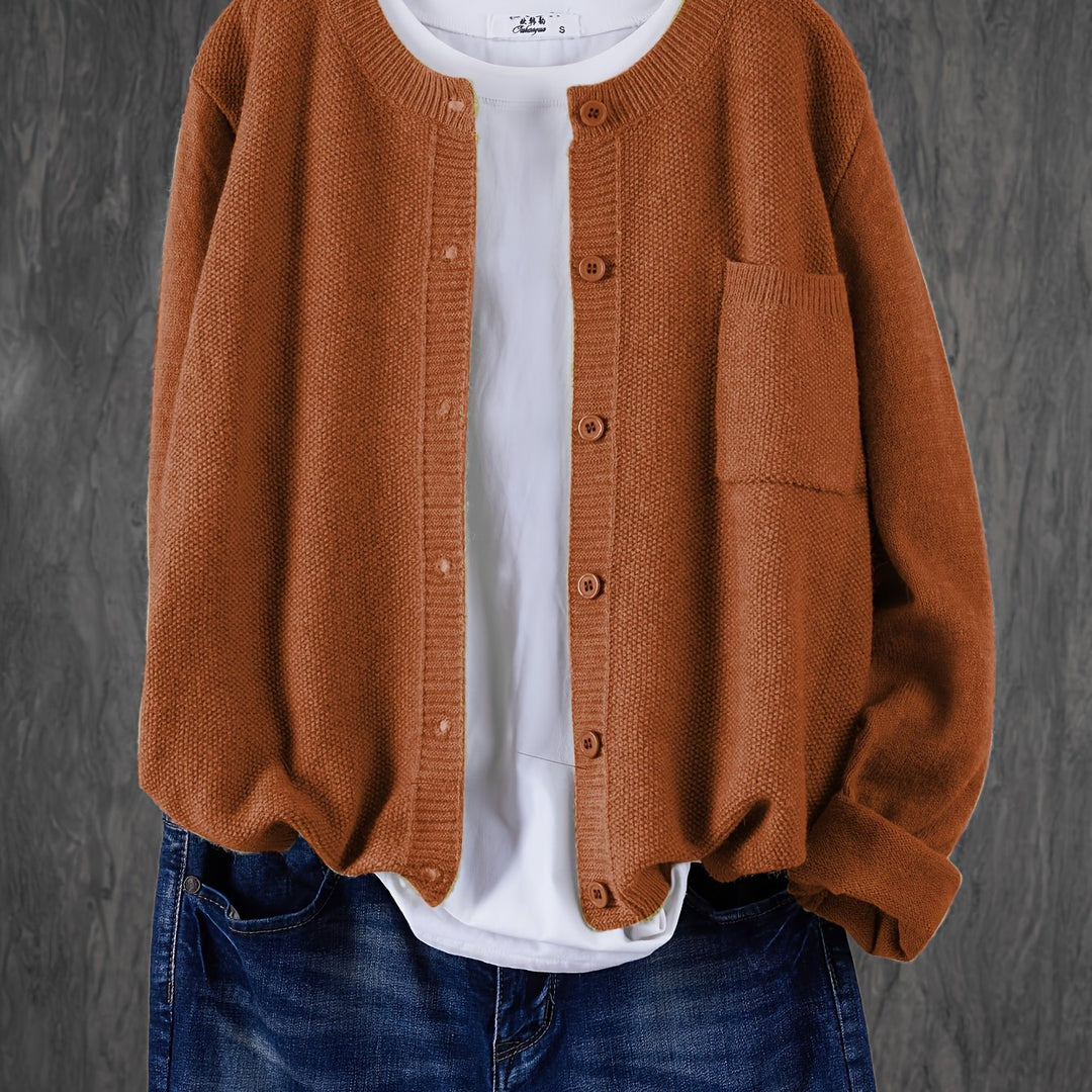Cozy Knit Cardigan in Light Brown