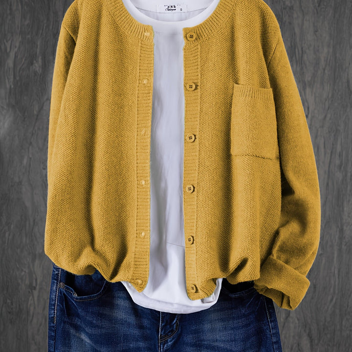 Cozy Knit Cardigan in Yellowish Brown