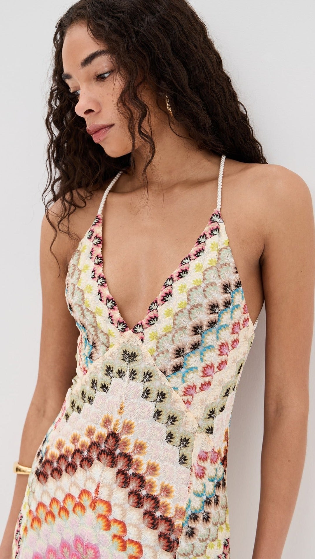 Crochet V Neck Maxi Wedding Guest Dress (6)