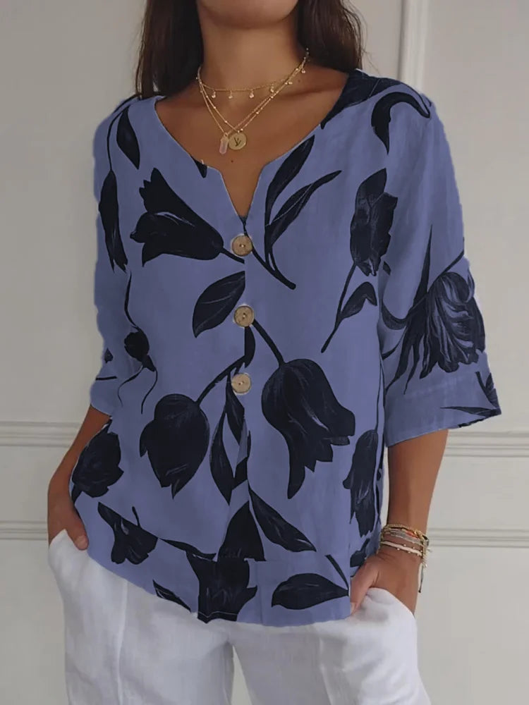 Effortless Longsleeve Blouse in Blue