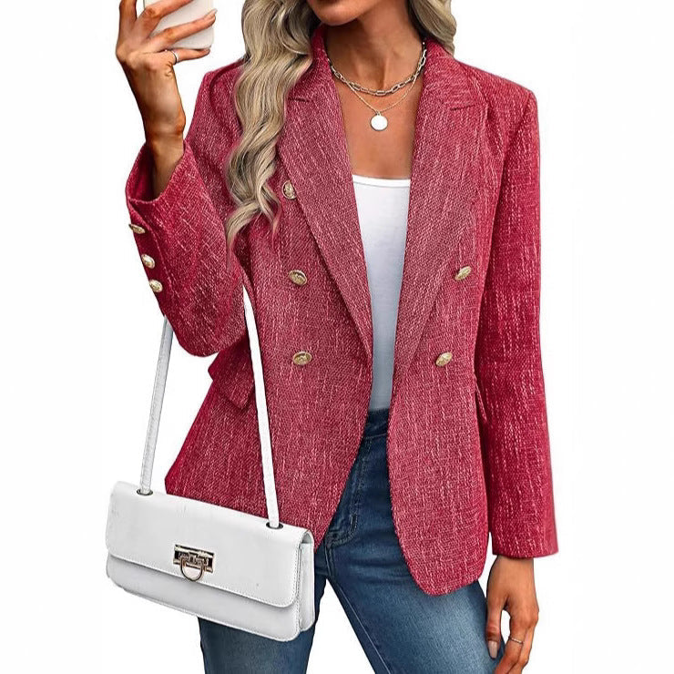 Elegant Double-Breasted Blazer for Women (7)