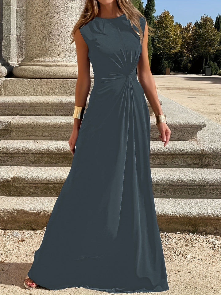 Women's Elegant Maxi Dress for Wedding Guests in Grey