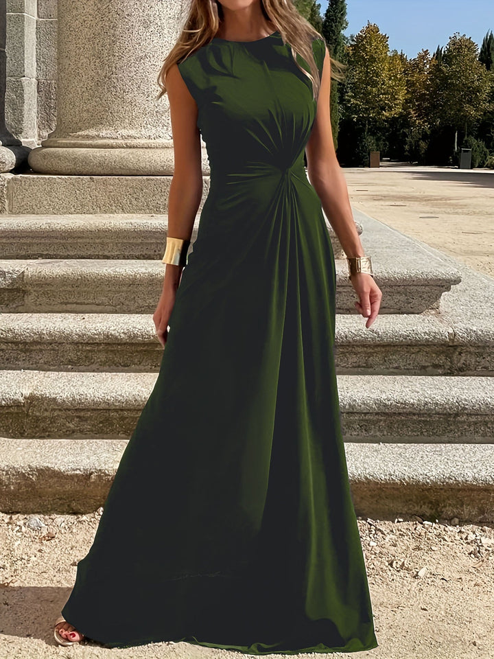 Women's Elegant Maxi Dress for Wedding Guests in Olive green
