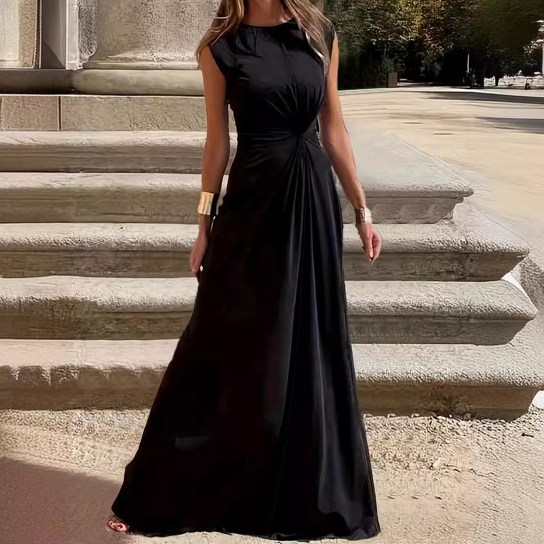 Women's Elegant Maxi Dress for Wedding Guests in Wine red 2