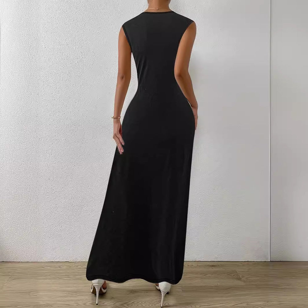 Women's Elegant Maxi Dress for Wedding Guests in Wine red 3
