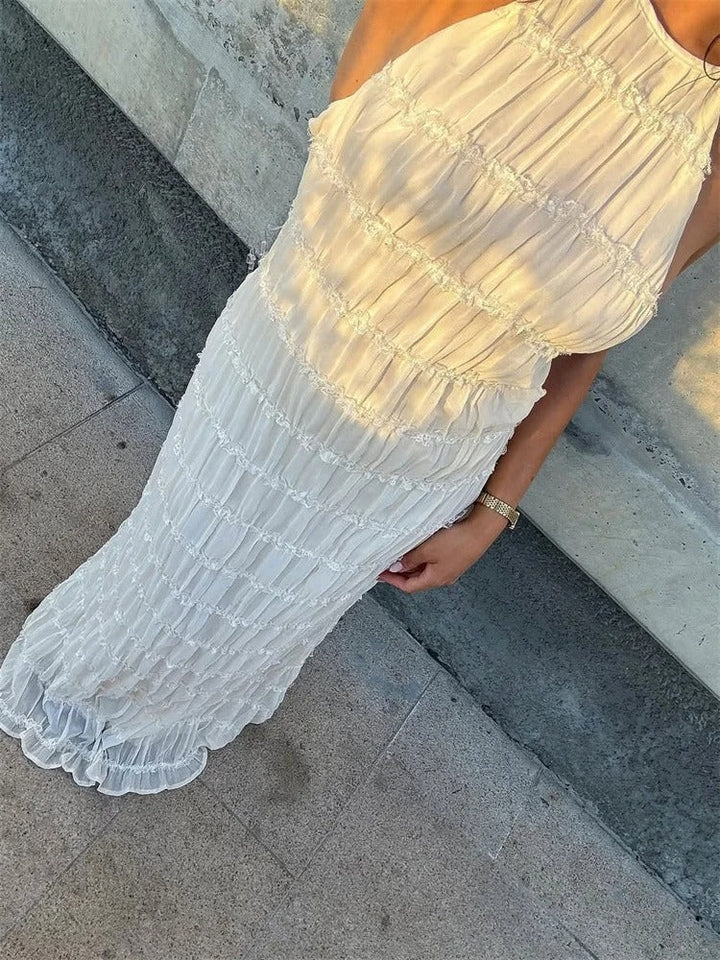 Elegant Halter Maxi Dress for Wedding Guest (6)