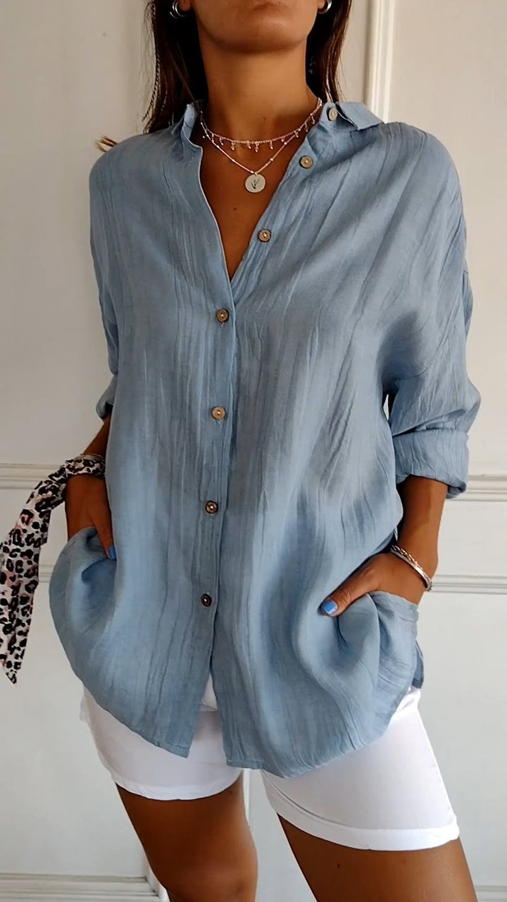 Elegant Longsleeve Blouse in Blue