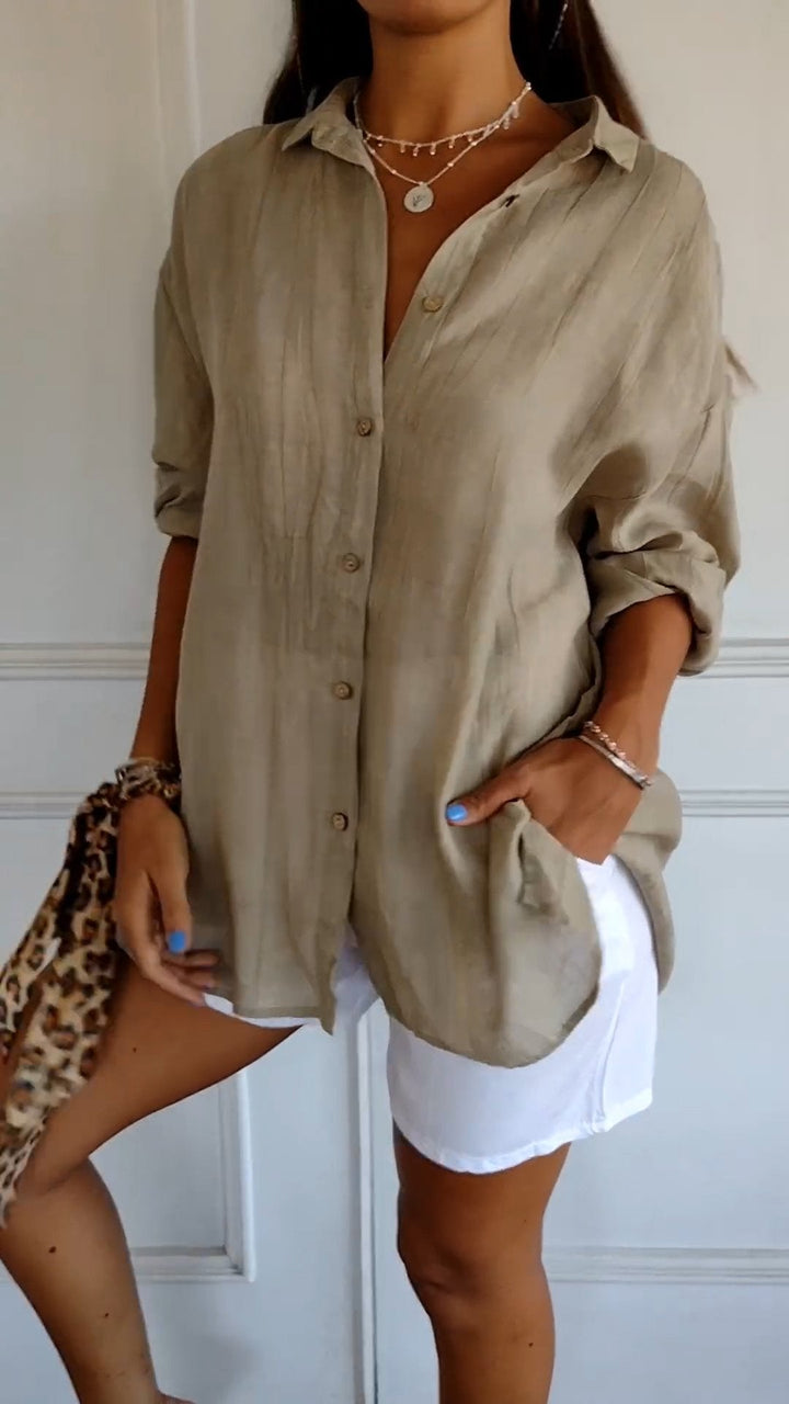 Elegant Longsleeve Blouse in Brown