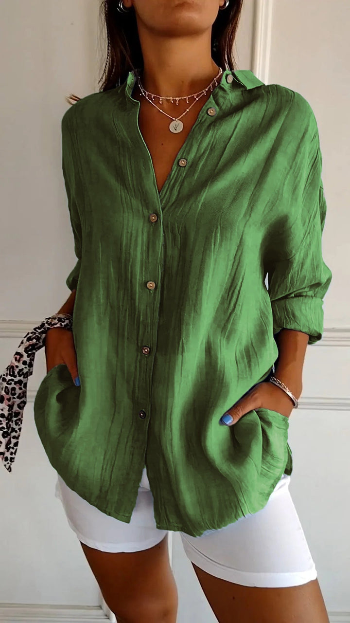 Elegant Longsleeve Blouse in Green