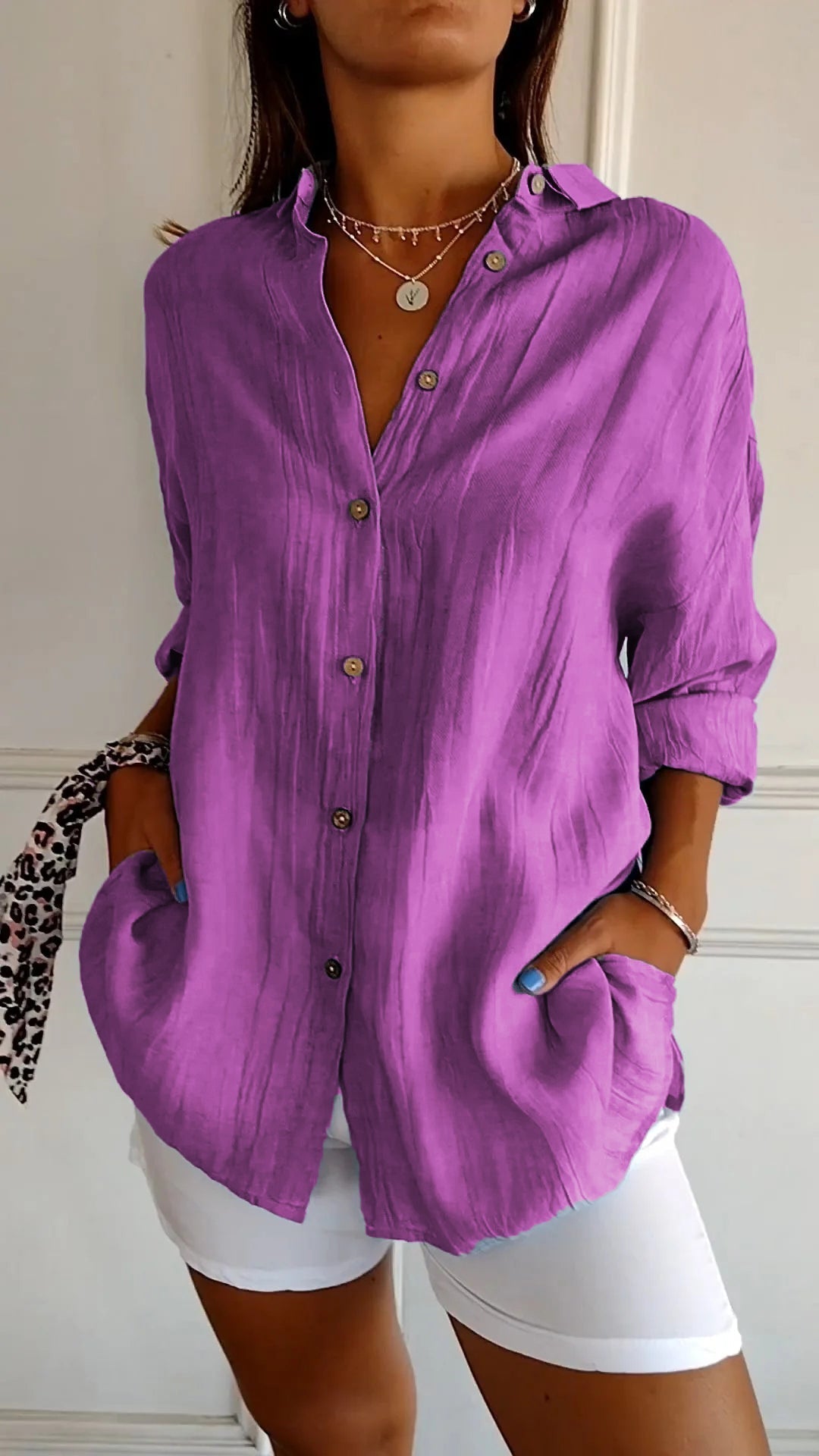 Elegant Longsleeve Blouse in Purple