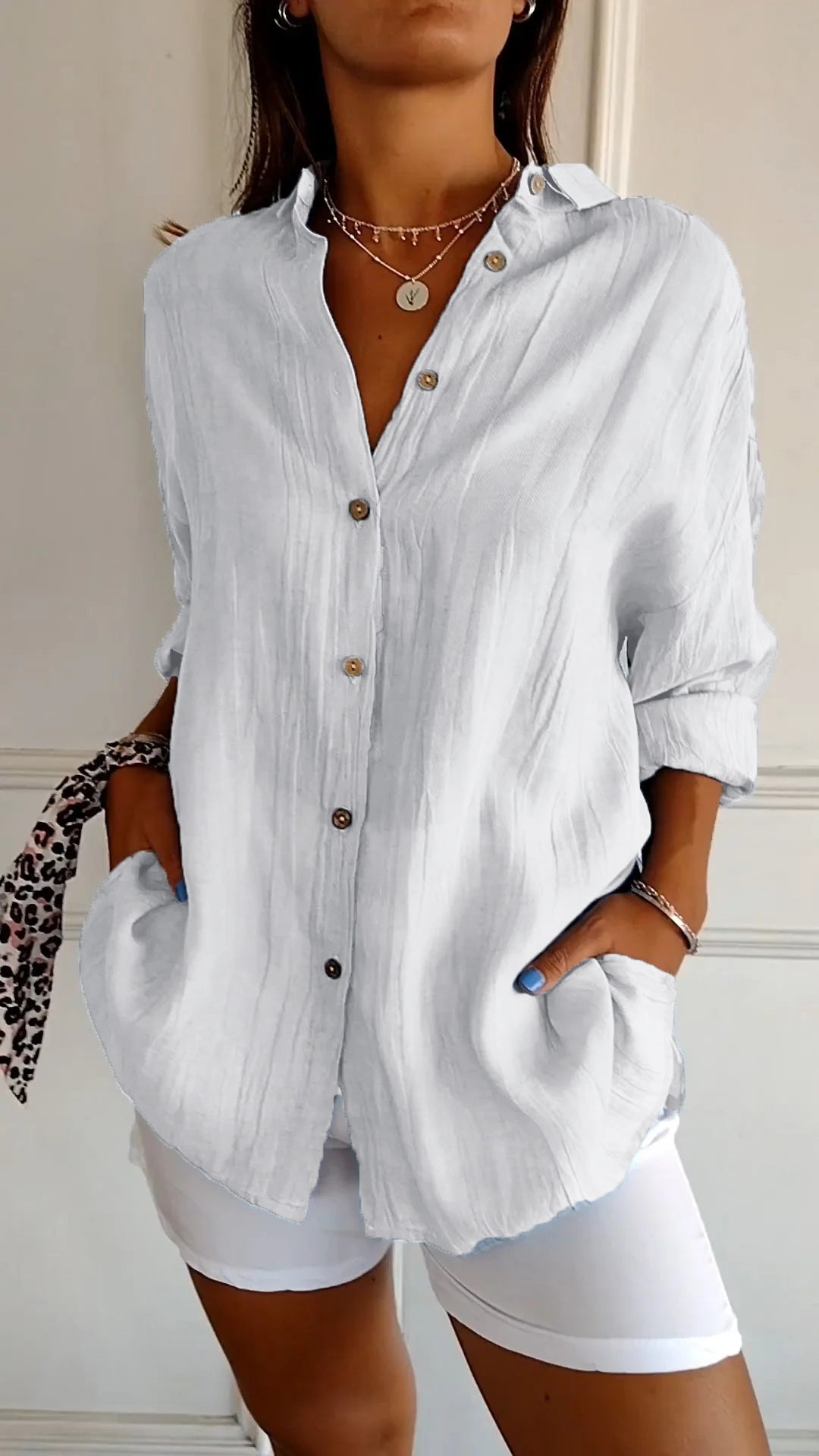 Elegant Longsleeve Blouse in White
