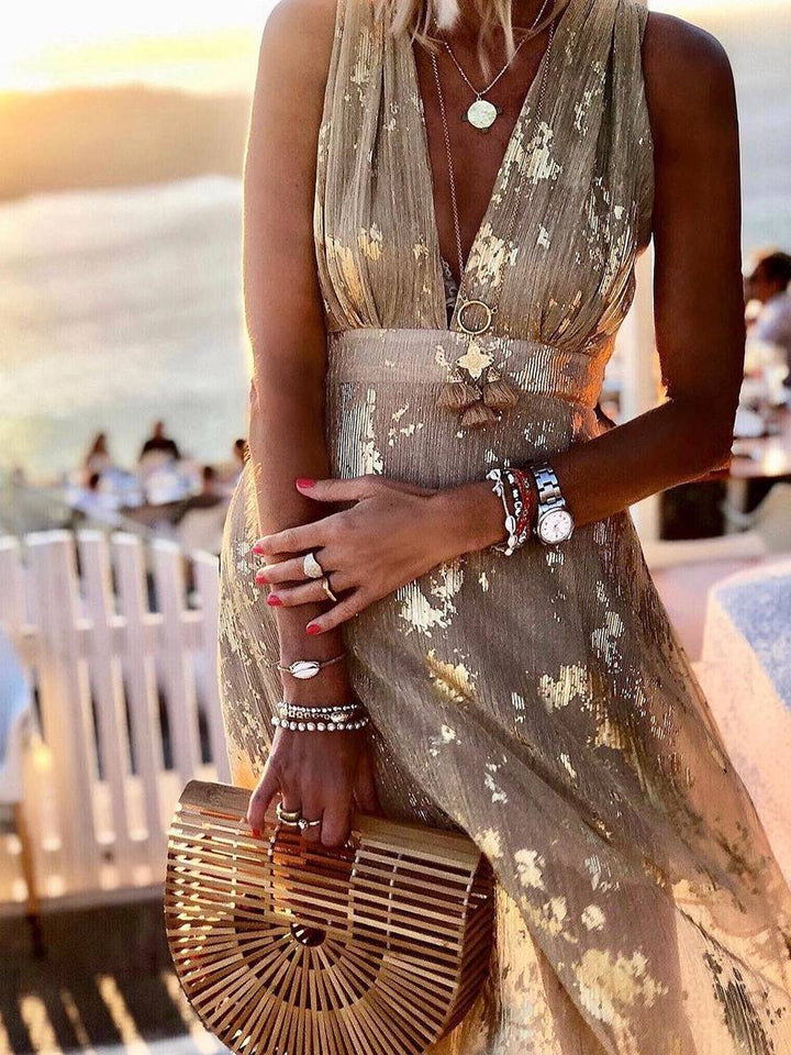 Elegant maxi wedding guest dress for women (3)