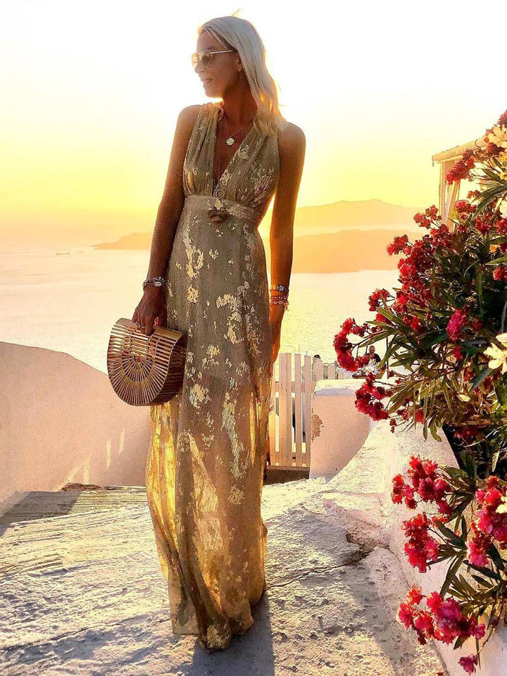 Elegant maxi wedding guest dress for women (4)