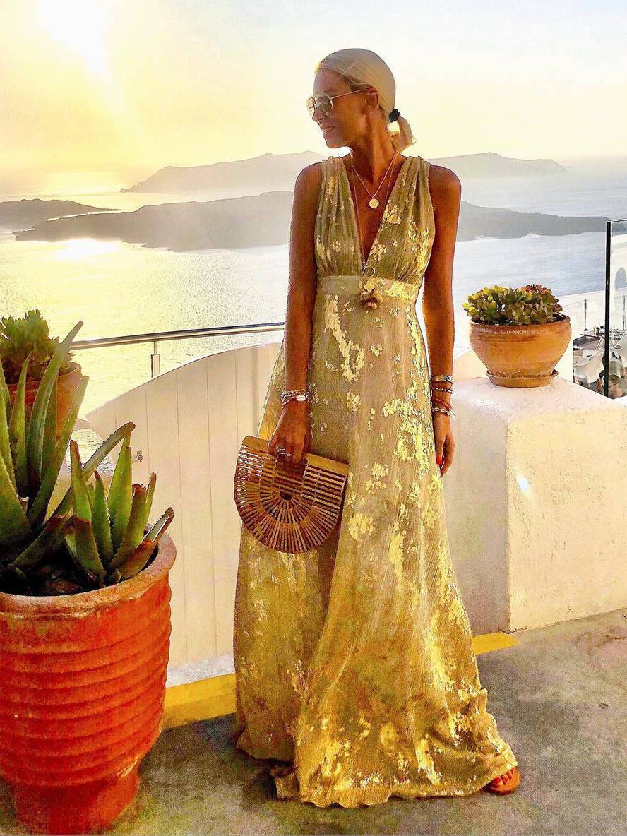 Elegant maxi wedding guest dress for women (5)