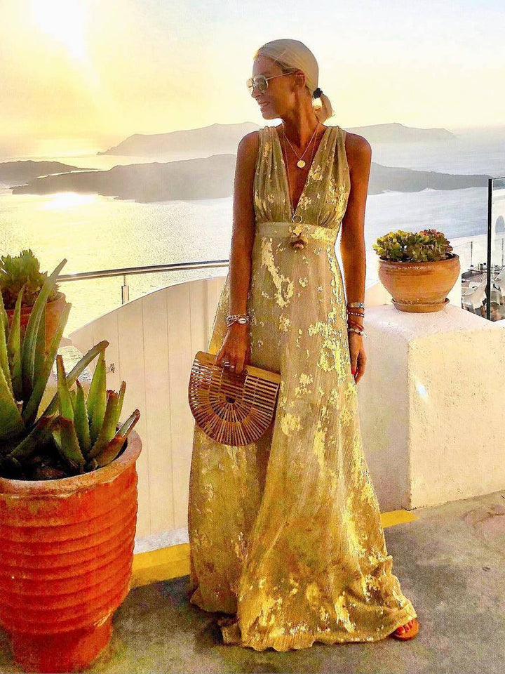 Elegant maxi wedding guest dress for women (5)
