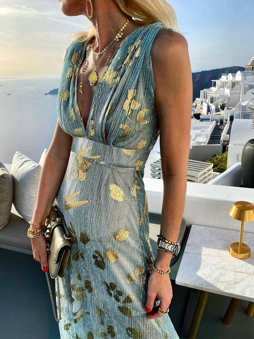 Elegant maxi wedding guest dress for women (6)