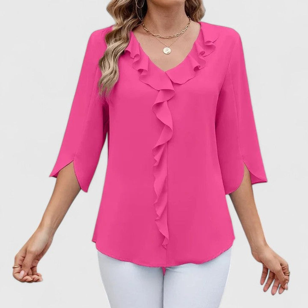 Elegant Ruffled Blouse in Pink
