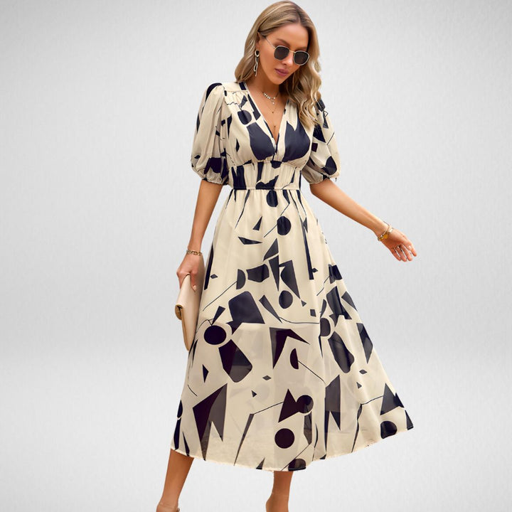 Elegant Spring Maxi Dress in Aprikose