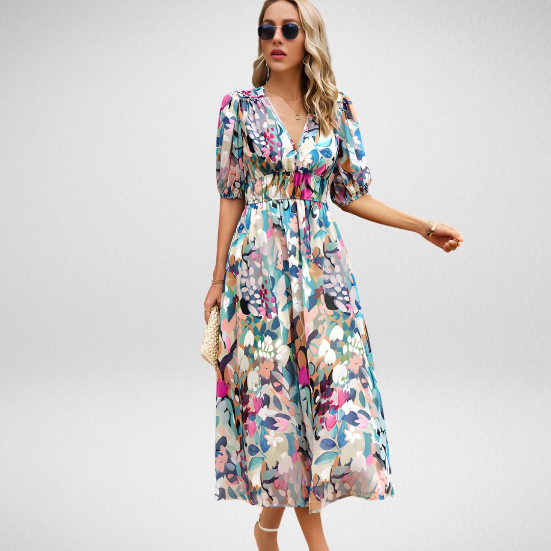 Elegant Spring Maxi Dress in Green
