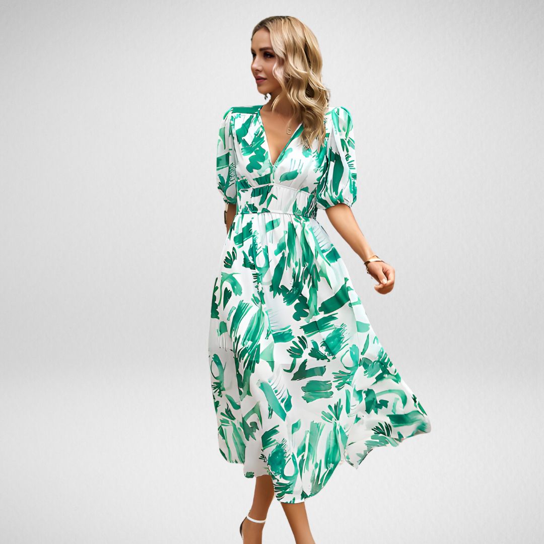 Elegant Spring Maxi Dress in Light Green