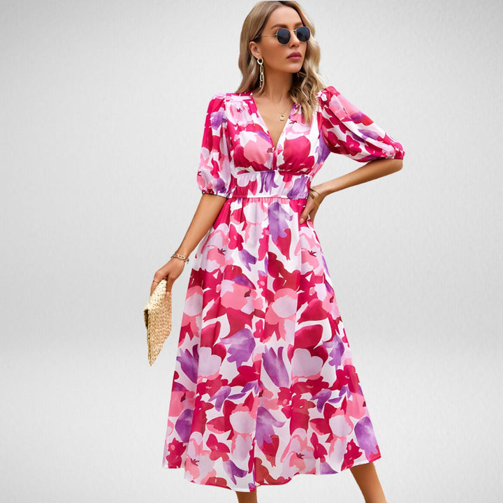 Elegant Spring Maxi Dress in Red