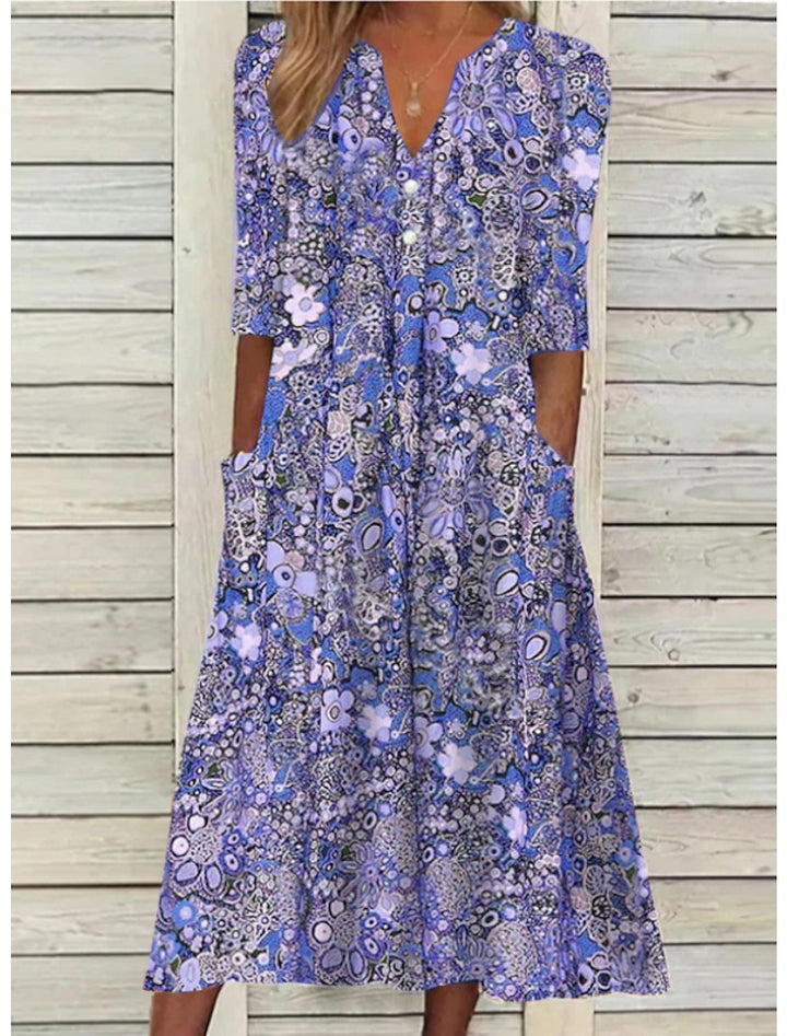 Elegant Summer Maxi Beach Dress in Blue 1