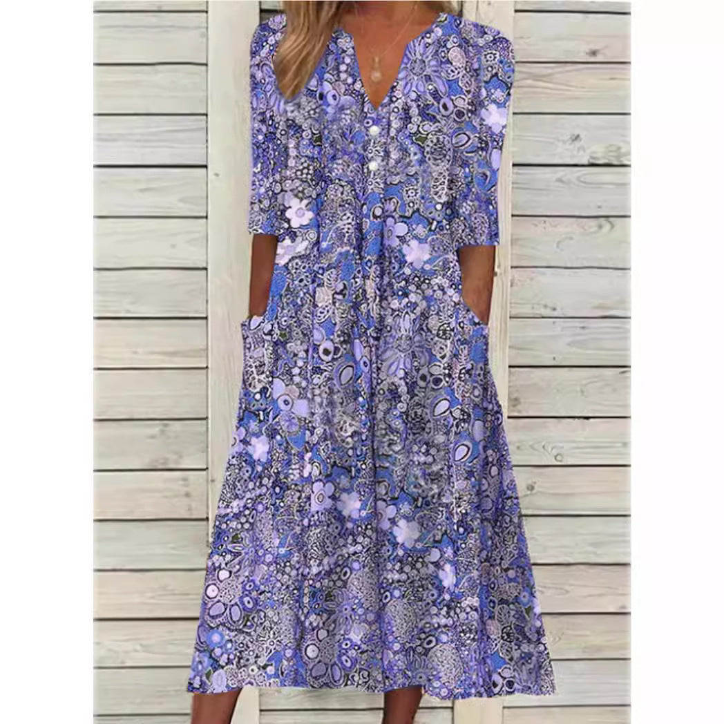 Elegant Summer Maxi Beach Dress in Blue 2