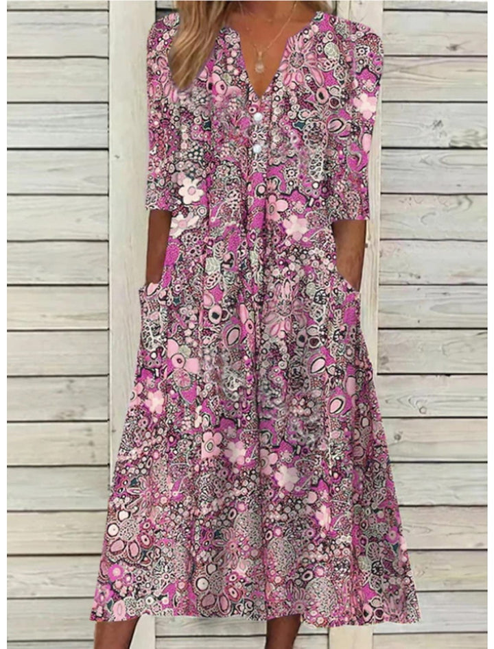 Elegant Summer Maxi Beach Dress in Pink 1