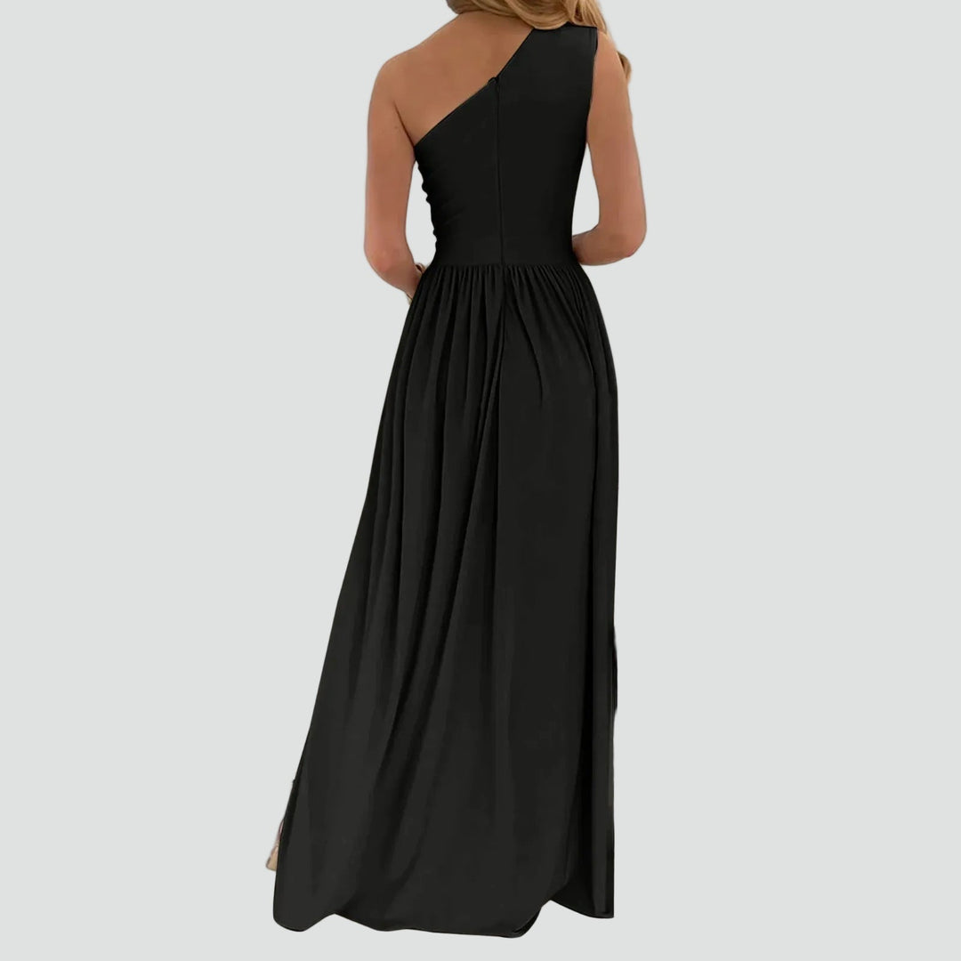 Elegant Women's Maxi Cocktail Dress with One-Shoulder (4)