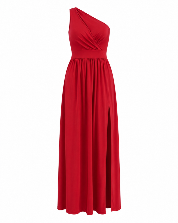 Elegant Women's Maxi Cocktail Dress with One-Shoulder (5)
