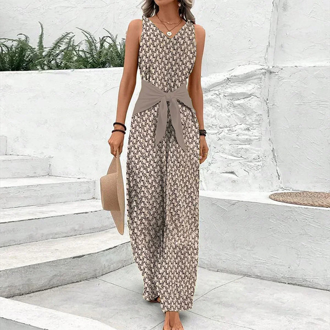 Eleganter Damen Jumpsuit für Sommer in Brown
