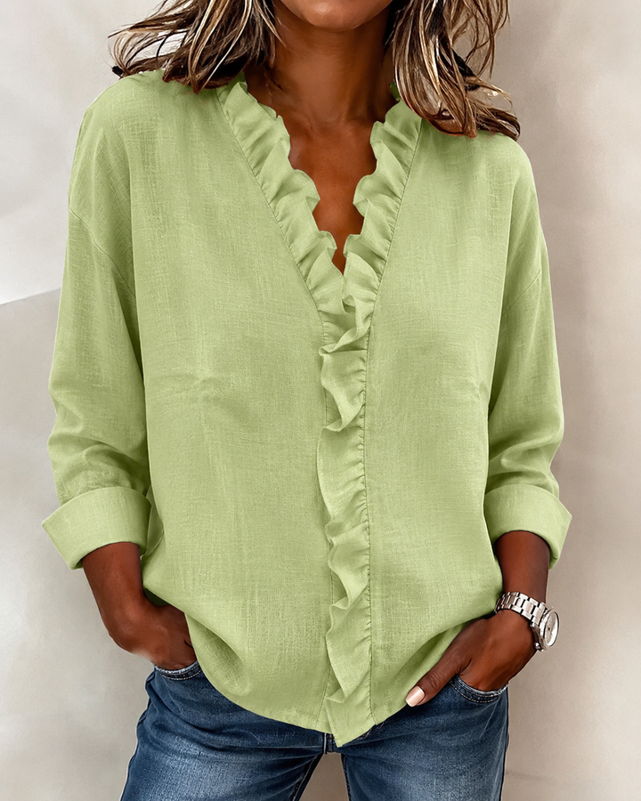 Flattering Longsleeve Blouse in Mintgrün