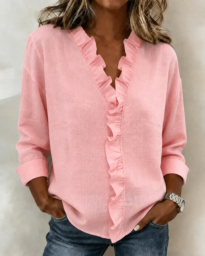 Flattering Longsleeve Blouse in Pink