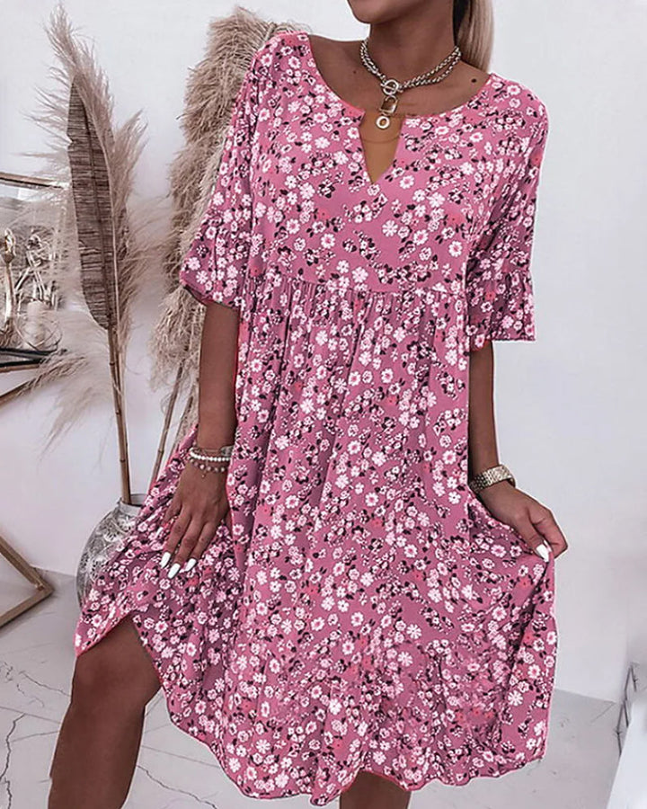 Floral Spring Dress Knee-Length