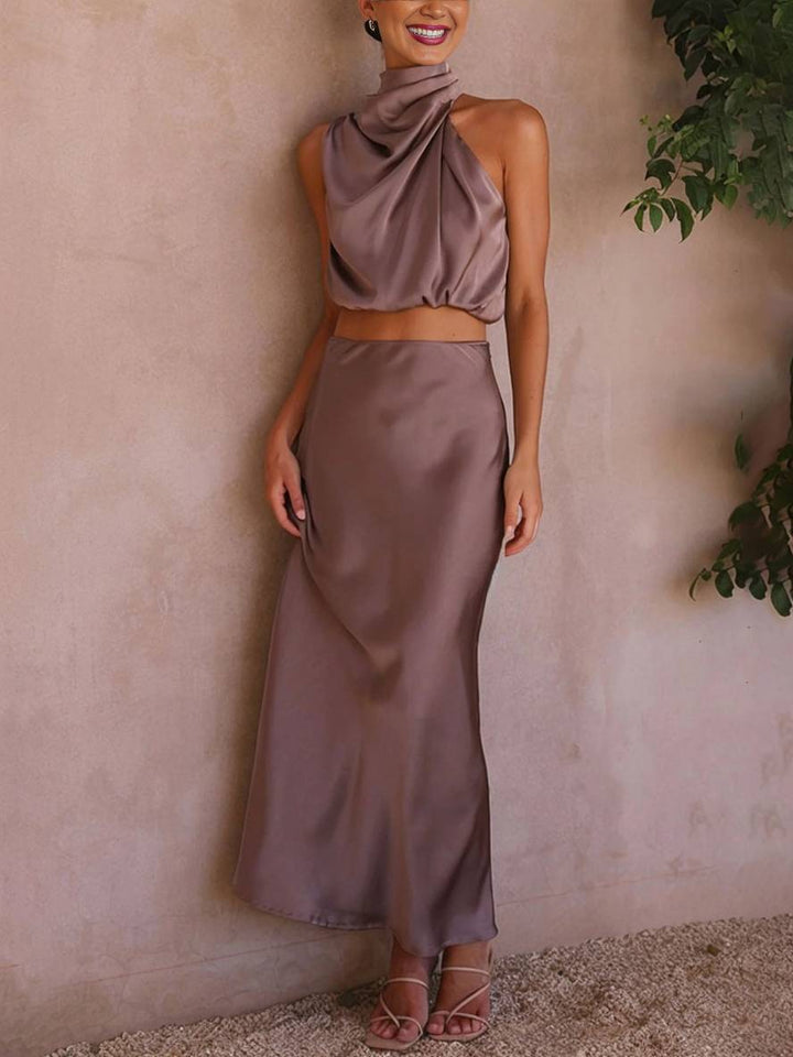 Women's Two-Piece Summer Dress for Wedding Guests in Pastel green 2
