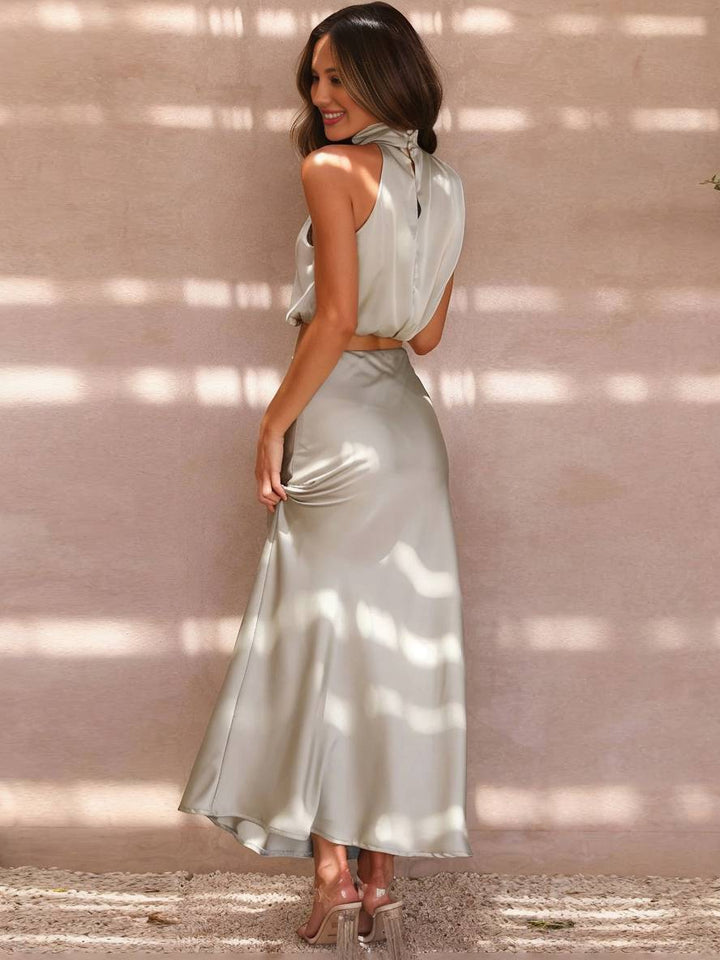 Women's Two-Piece Summer Dress for Wedding Guests in Pink 6