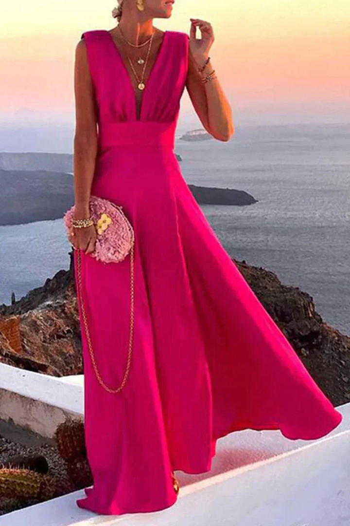 Women's Wedding Guest Maxi Dress for Summer in Pink 1