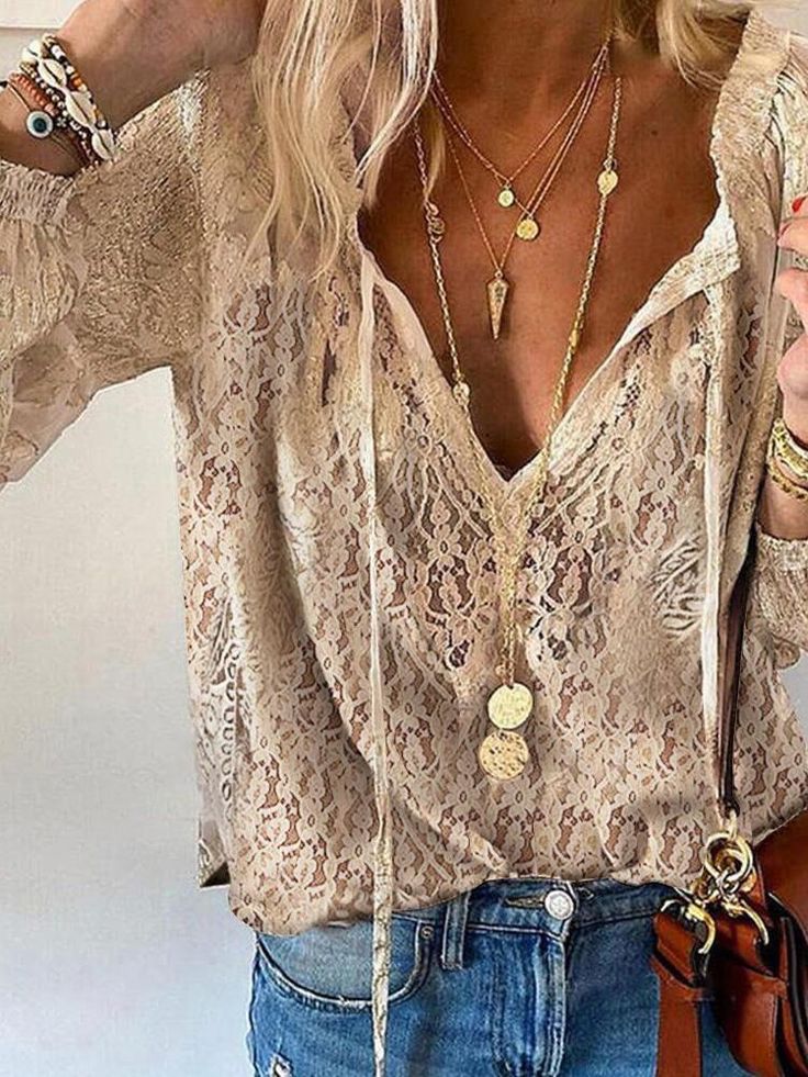Longsleeve Boho Blouse in Khaki