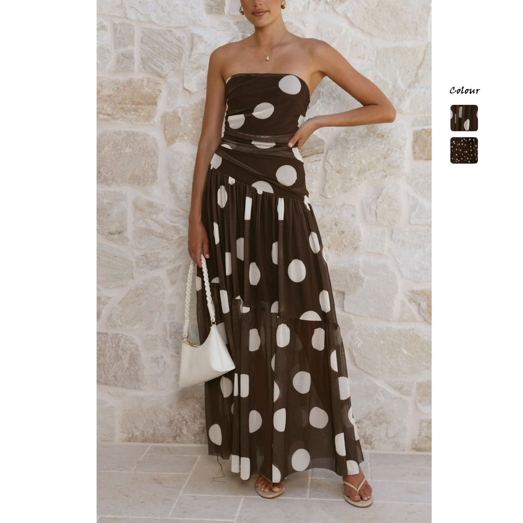 Lune London | Elegant Polka Dot Maxi Dress for Women