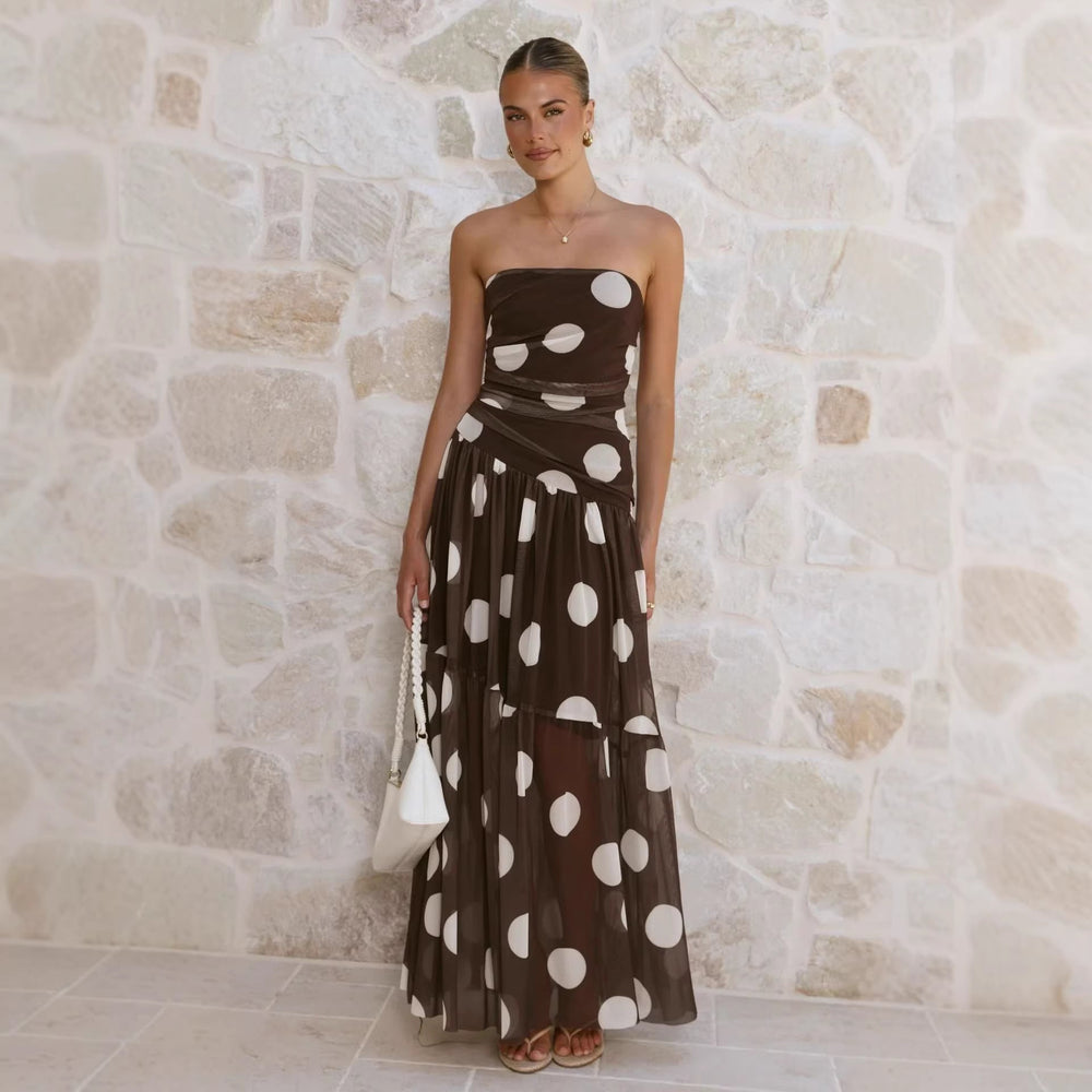 Lune London | Elegant Polka Dot Maxi Dress for Women (2)